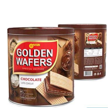 NISSIN Golden Wafer Chocolate Kaleng 300gr
