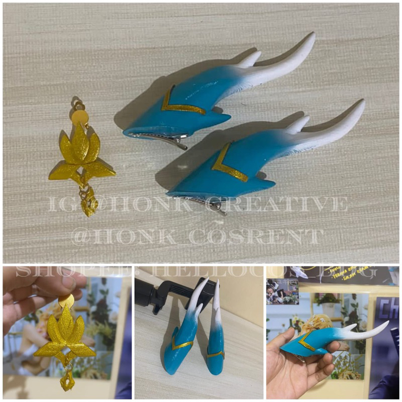 READY Tanduk dan anting Danheng dragon honkai star rail / dan heng imbibitor lunae / tanduk cosplay 