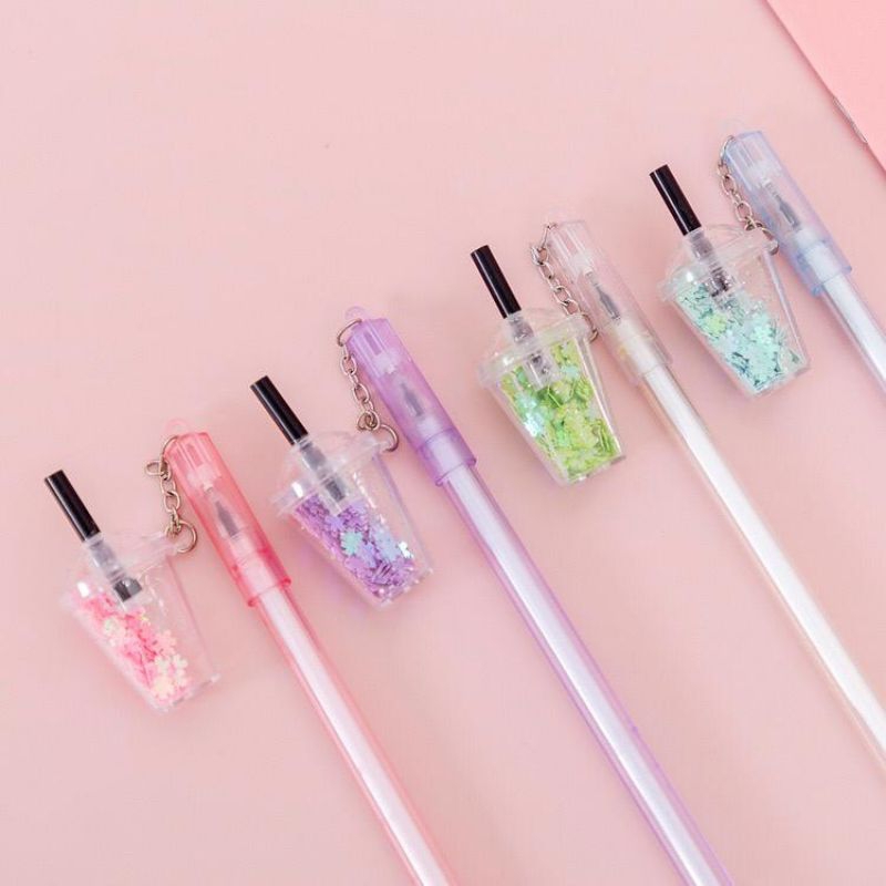 

Pena Gel Karakter Gantungan Bubble Milk Tea #ST046 / Pulpen Gel Boba TKK 50099 / Bolpen Gantungan Gelas Lucu