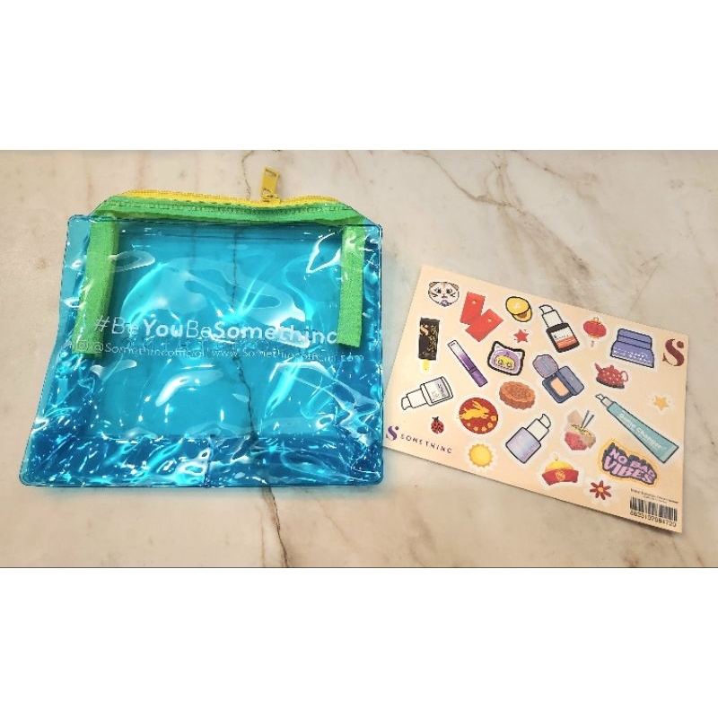 Somethinc Pouch Somethinc Winter Jelly pouch Somethinc makeup pouch Somethinc sticker