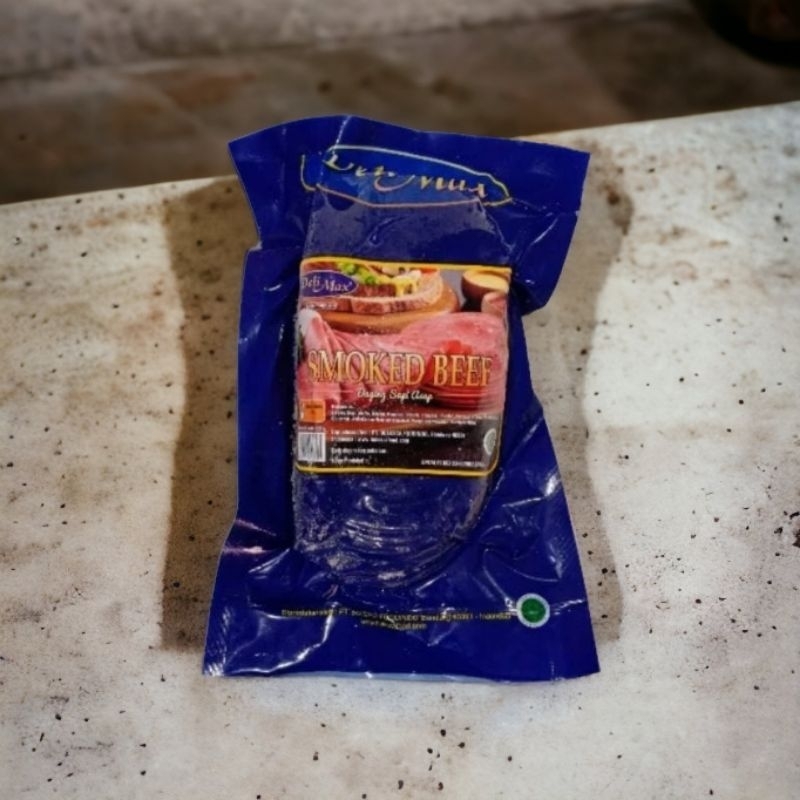 

DELIMAX SMOKED BEEF / Daging Sapi Asap Berat isi 500gr