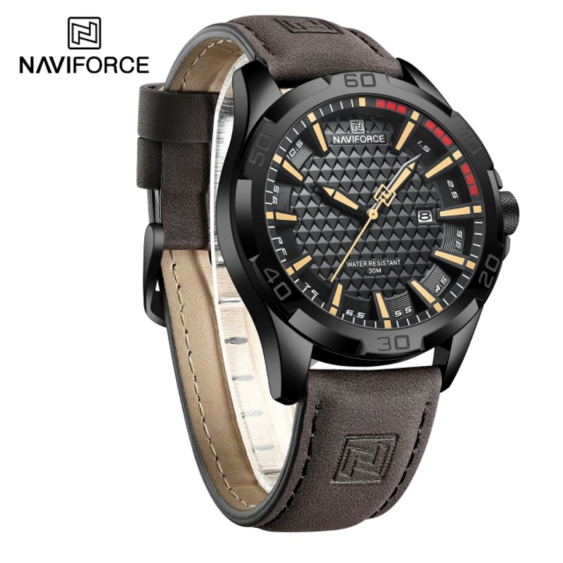 Naviforce 8023 Jam Tangan Pria Model Terbaru Strap Kulit
