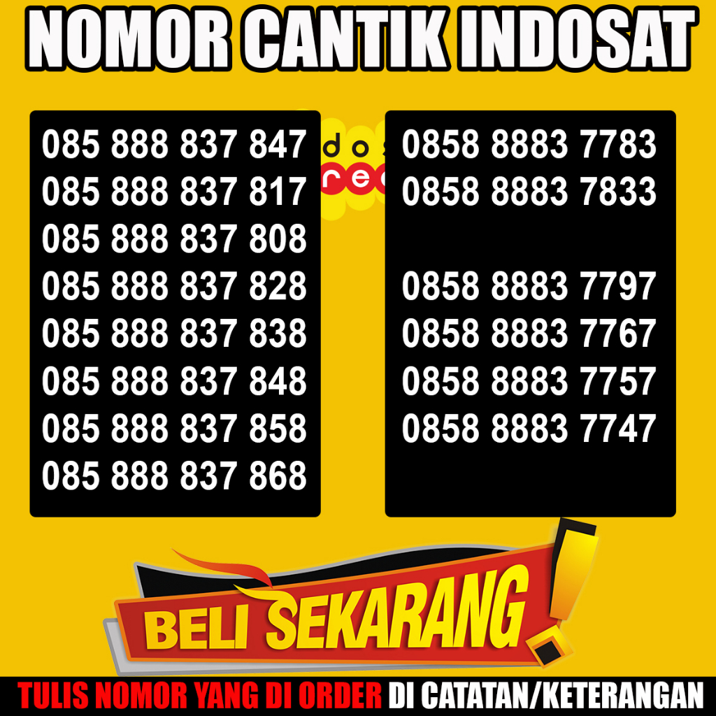 Nomor Cantik Indosat Nomer Nocan Rapih Murah Triple Abab