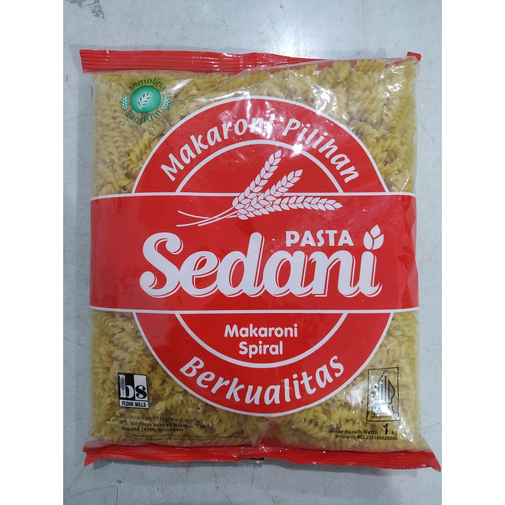 

Sedani Makaroni Pipa - Spiral 1 Kg