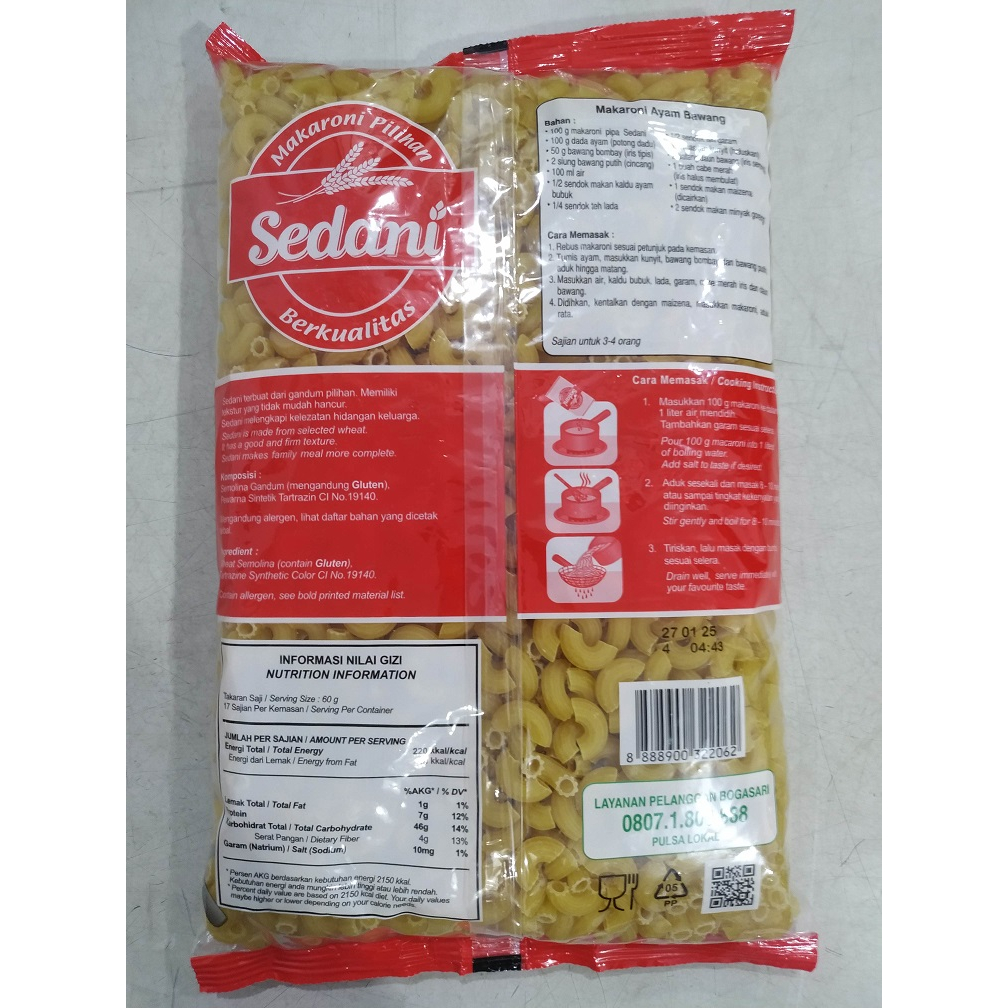 

ADY78 Sedani Makaroni Pipa - Spiral 1 Kg