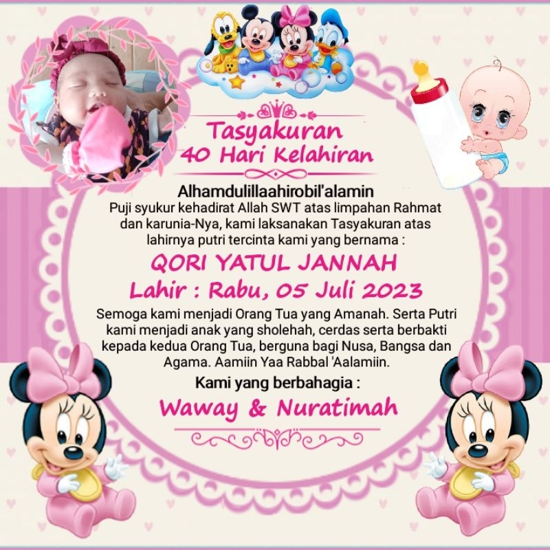 

Stiker 40 Hari Kelahiran Anak (Request Foto) - Stiker Box Nasi - Stiker Kelahiran Anak