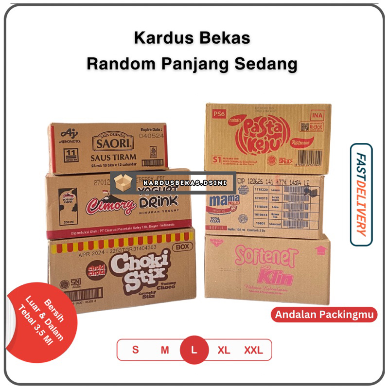 

Kardus Packing Bekas Random | Kardus Panjang Sedang |
