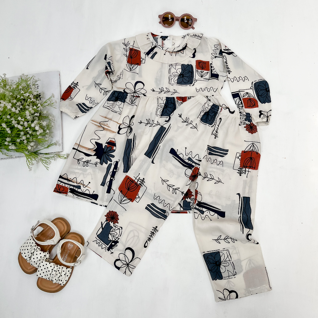 Baju Setelan Setcel Anak rayon Usia 2-8 tahun