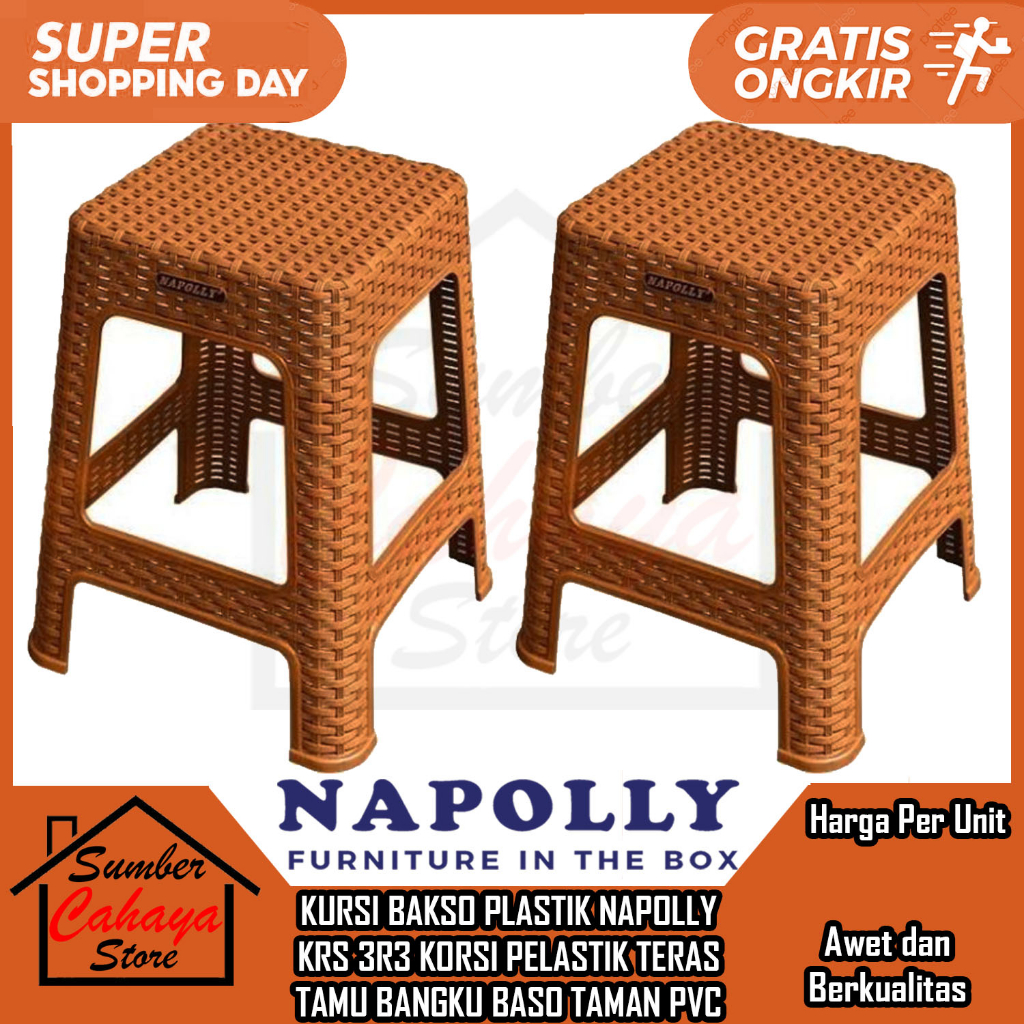 Kursi Baso Bakso Napolly Krs 3r3 Plastik Pelastik Bangku Tenda Kantin Tempat Duduk Makan Santai Tera