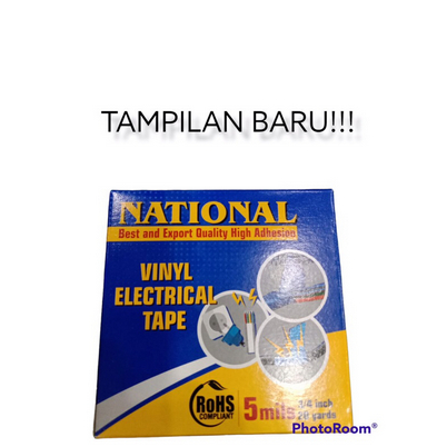

LAKBAN KABEL ISOLASI KABEL LISTRIK HITAM NATIONAL VINYL ELECTRICAL
