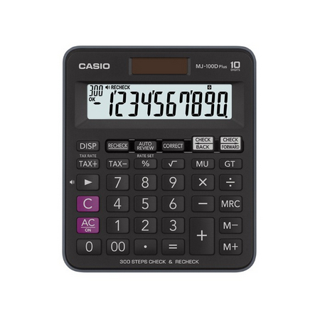 

CASIO KALKULATOR MJ-100DPlus - Hitam - Kalkulator Toko/Dagang - Fungsi Recheck - 10 digit