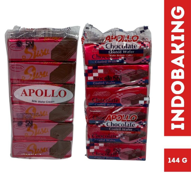 

Apollo Wafer Coklat Susu Milk Chocolate 144g 1 Pack isi 12 pcs