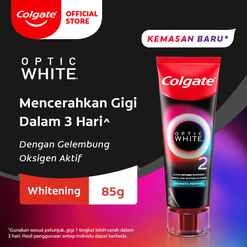 Foto Colgate Optic White O2 85g Aromatic Menthol - Pasta Gigi Pemutih
