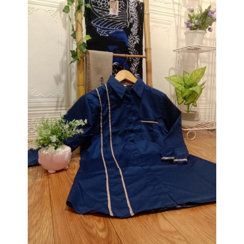 SET TUNIK SANTRI ( sarng aqil - atasan santri - jilbab ) Satu paket setelan santriwati | set tunik s