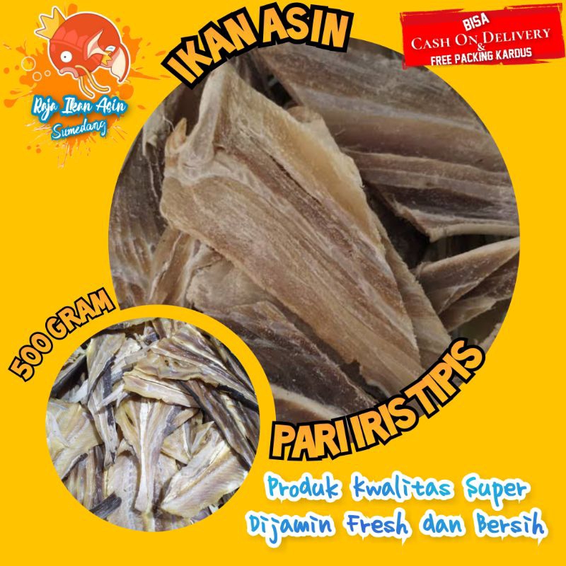 

Ikan Asin Pari Tipis Kualitas SUPER - 500 Gram