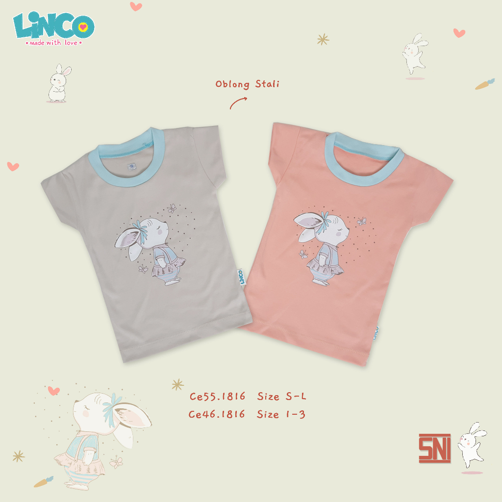 LINCO Oblong Stali Cewek / Kaos Anak 1-3 tahun CE46