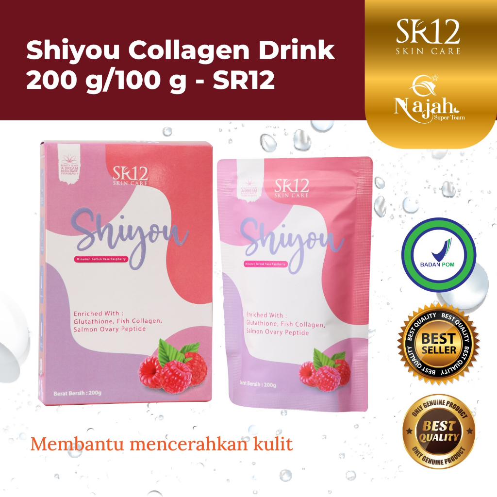 

SHIYOU COLLAGEN DRINK SR12 Minuman Collagen Pemutih Badan & Menyehatkan Saluran Pencernaan Serta Mencegah Kulit Keriput 200 g/100 g