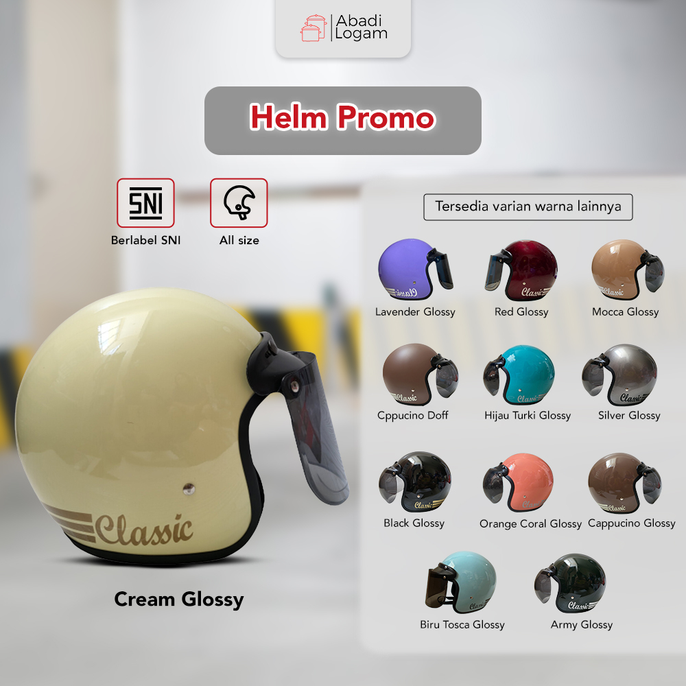 Neo Helm Bogo SNI Original 100% Retro Classic - Gaya Klasik Kekinian dan Stylish
