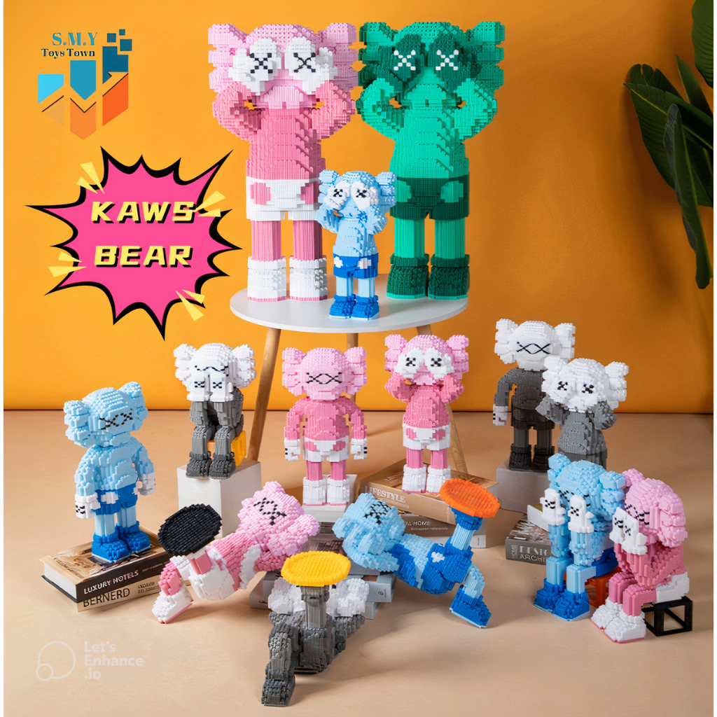 SMY Nano Blocks KWS BEAR BERUANG SERIES 3D Model, Mainan Blok Susun, Blok Konstruksi DIY, Dekorasi Hiasan Karakter Animasi, hadiah Kado Anak