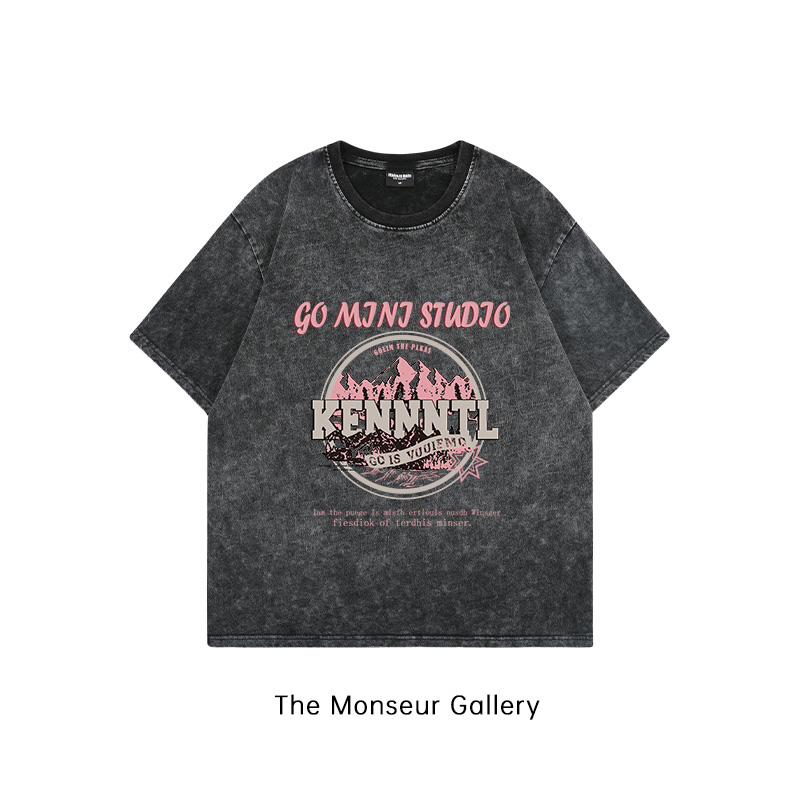 The Monseur Gallery T-shirt Washed Oversize MOUNTAIN | Kaos Wanita Hitam