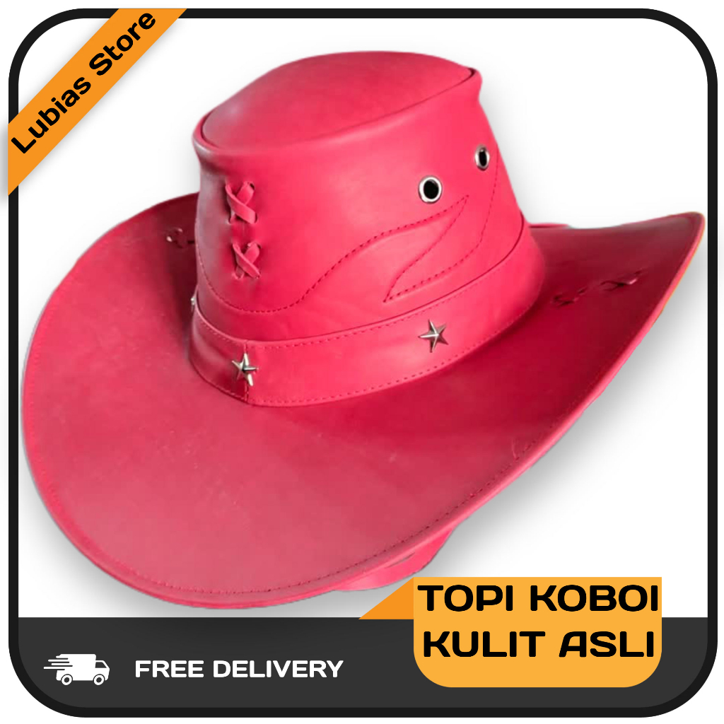 Topi Laken Topi Koboi Pria Kulit Asli Garut Topi Pria Terbaru