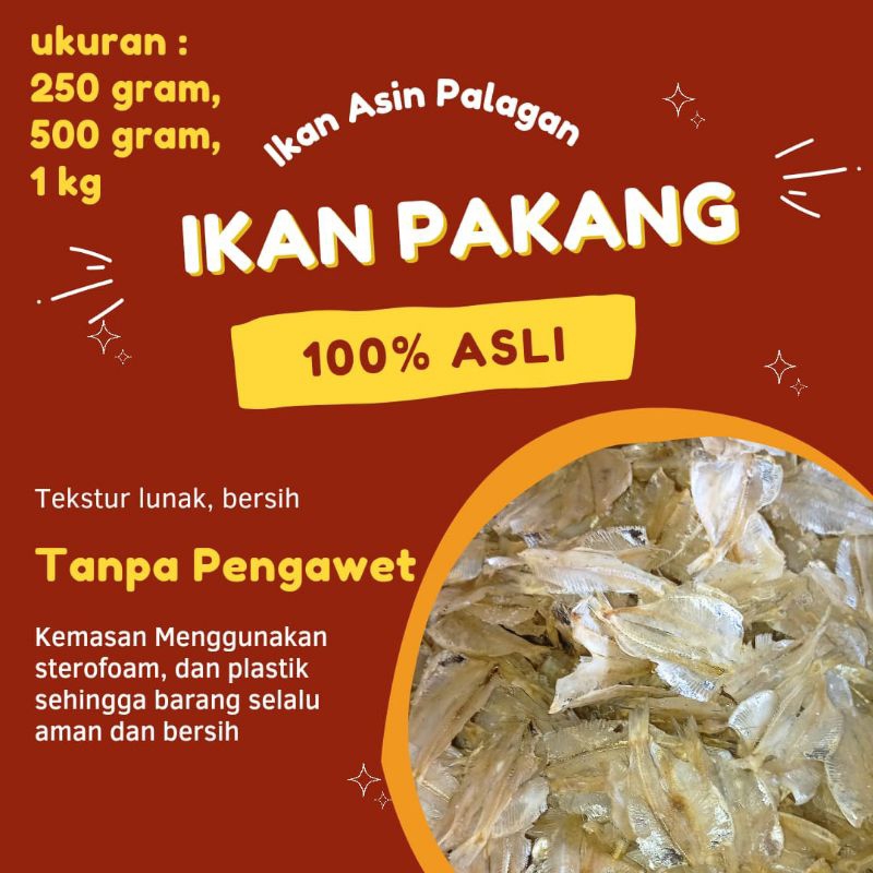 

Ikan Pakang Barang Terjamin bagus dan Harga Murah 100% Asli tersedia ukuran 250 gr, 500 gr, 1 kg