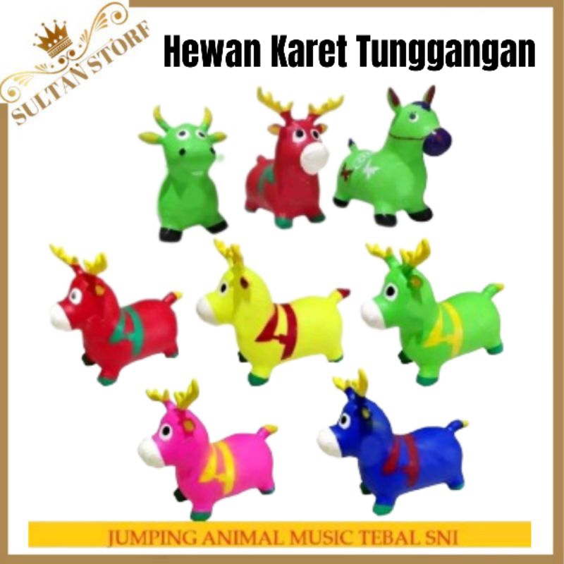 Mainan Tunggang Anak Karet Unicorn Kuda Karet Hewan Karet Anak Murah Kuda Sapi Rusa Jumping