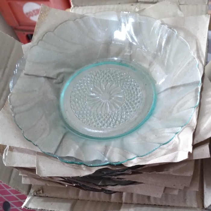 Piring Makan Beling Kaca Bening 19 cm Murah