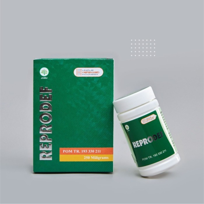 Kapsul REPRODEF Herbal untuk meningkatkan vitalitas dan stamina pria