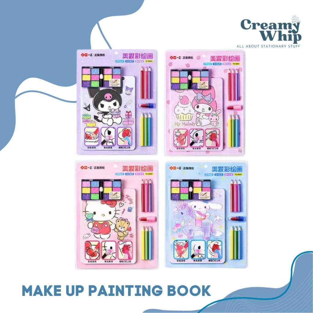 

Sanrio Make Up Painting Book Kit buku mewarnai anak bentuk make up Stationary Set gift set