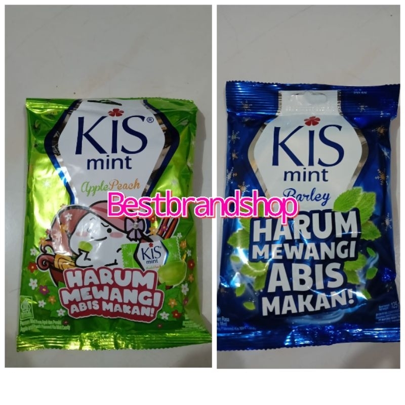 

PERMEN KISS 125 GR PER PACK KISS MINT BARLEY APPLE PEACH