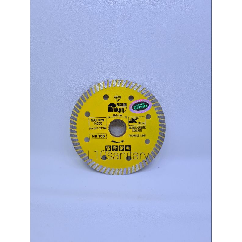 NIKKEN Diamond Wheel Mata Gerinda Potong Granit Keramik TURBO Tipis 4" Inch NIKKEN