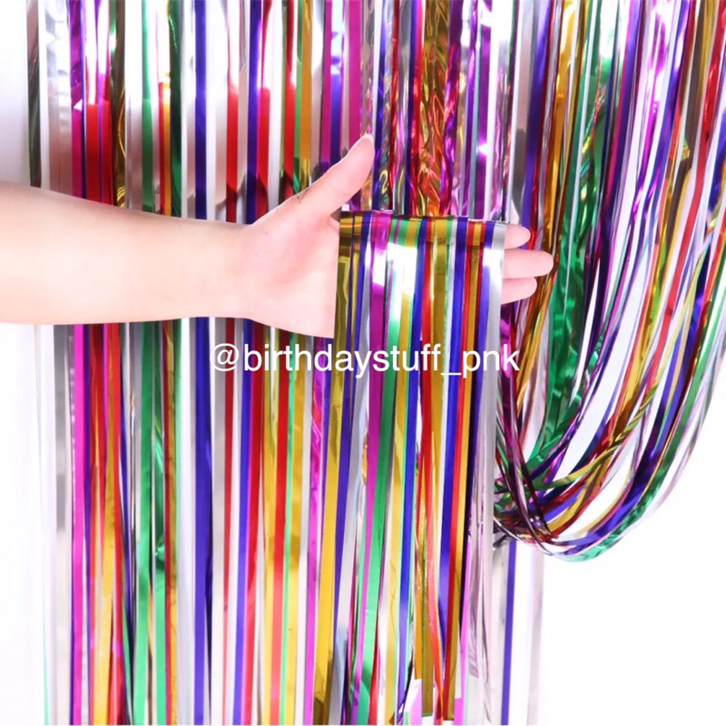 Tirai Foil Curtain Rainbow / Foil Door Party / Tirai foil Birthday / Rainbow Foil