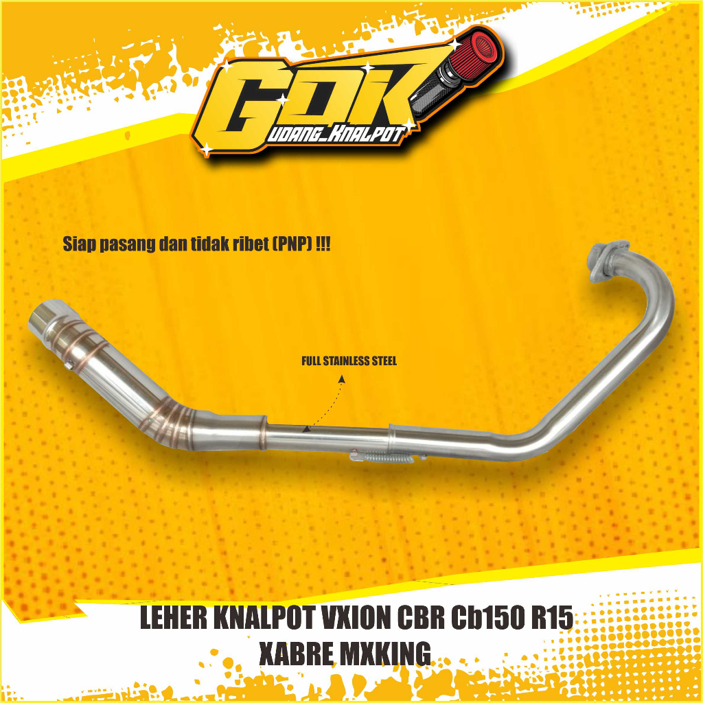 LEHER KNALPOT VXION CBR CB150 R15 XABRE MXKING DLL