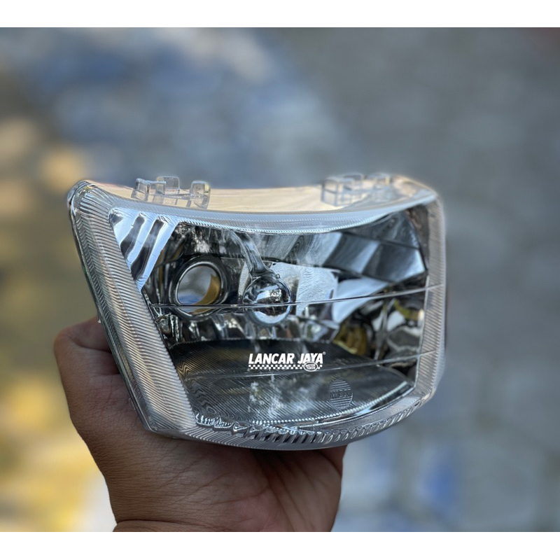 flektor reflektor lampu depan fizr fisr DE diamond kaca bening