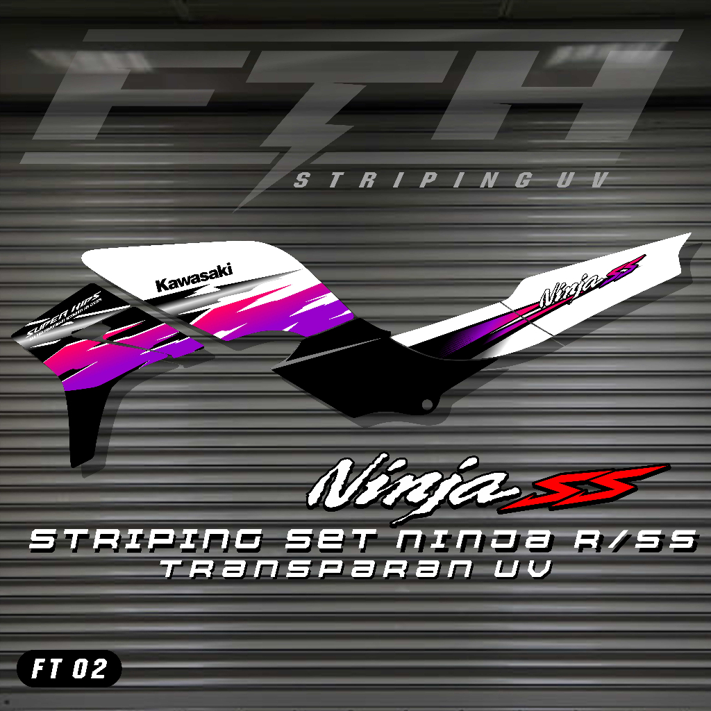 Striping Ninja ss Sticker Custom Kis Transparan UV