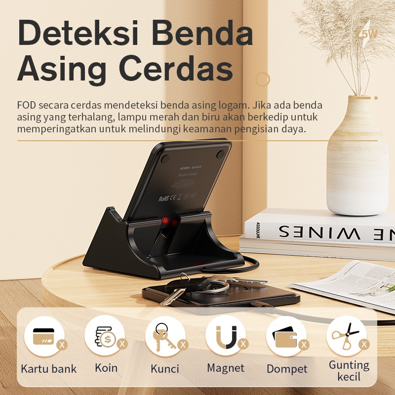 HOT SALE TERBARU NETPAC WIRELESS CHARGER MAGNETIC CHARGER WIRELESS FAST CHARGING 15W 2IN1 CHARGER