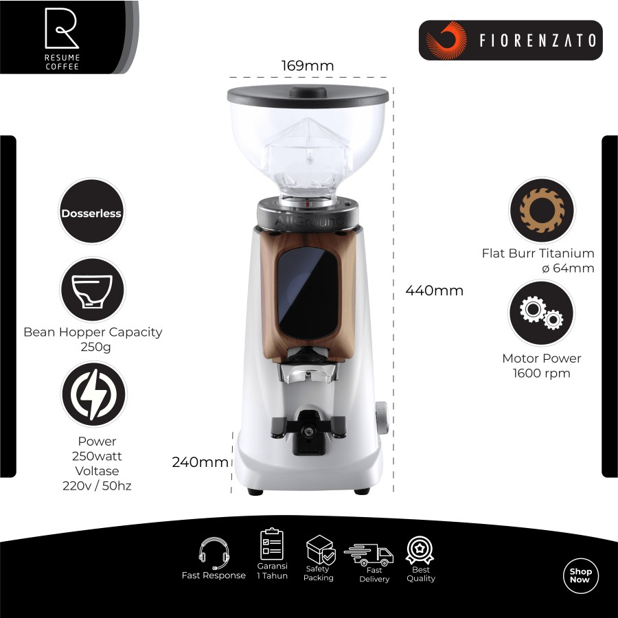 ALLGROUND PLUS Grinder Kopi Espresso Dosserles Titanium Burr