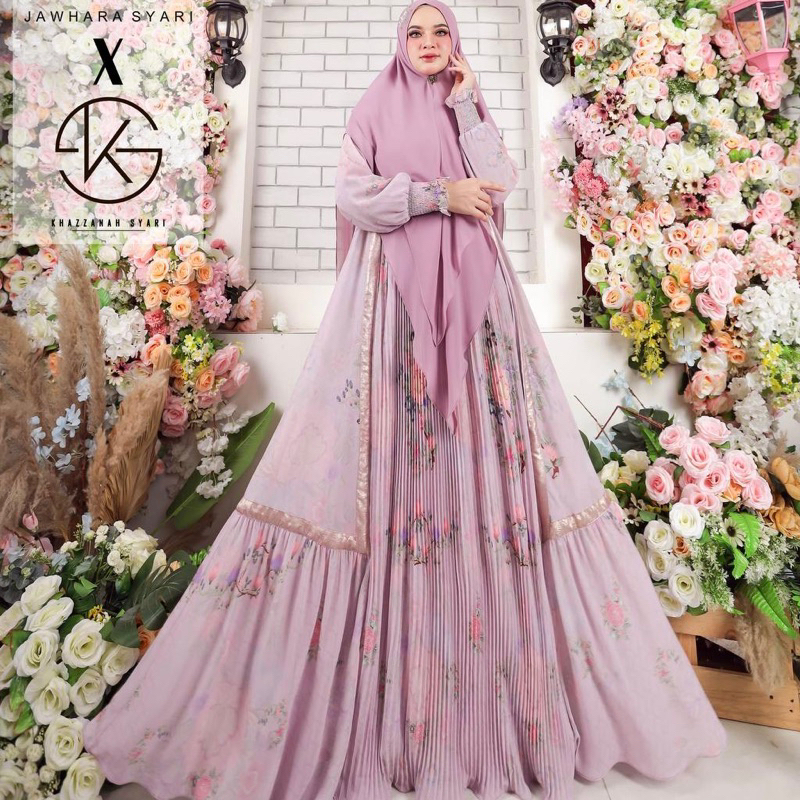 JAWHARA SYARI X KHAZZANAH • Gamis Syari • Set syari Khimar • Syari Premium