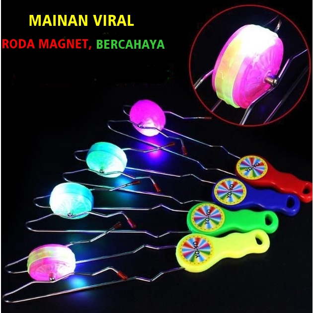 Mainan Viral yoyo gasing roda magnet