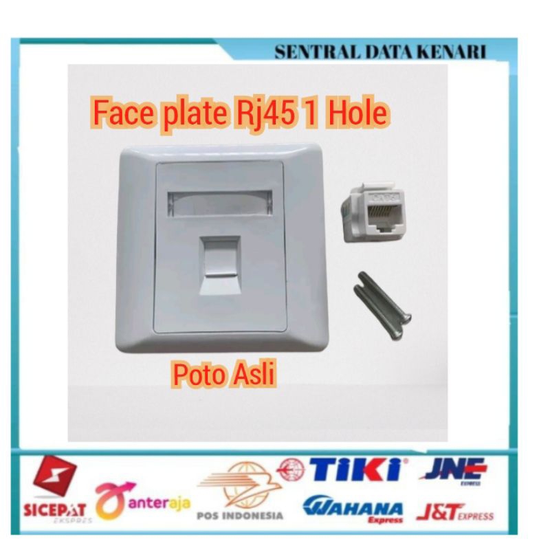 Face Plate Lan Rj45 Wallplate 1 Port+Modular Rj45 Cat5