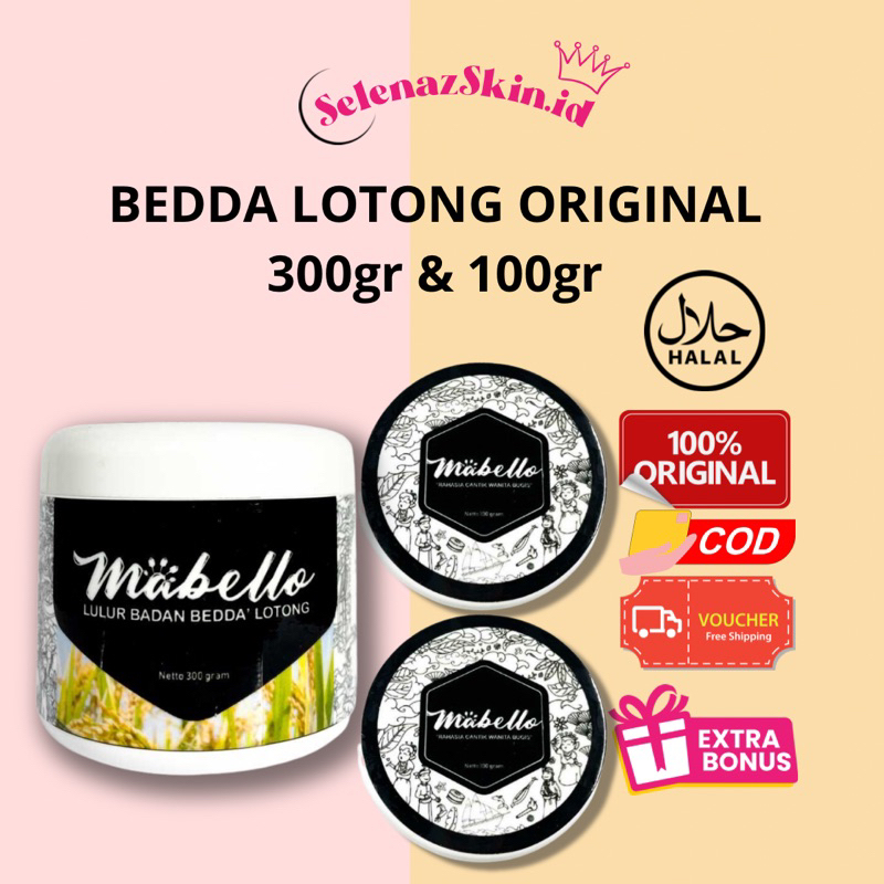 (READY STIK)MABELLO BEDDA LOTONG ORIGINAL 99% Alami BPOM&Halal) /MABELLO INDONESIA/ LULUR HITAM