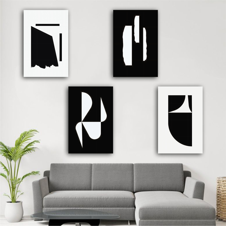 Hiasan dinding Abstrak Hitam putih kamar poster Aesthetic Abstract - MURAH MERIAH