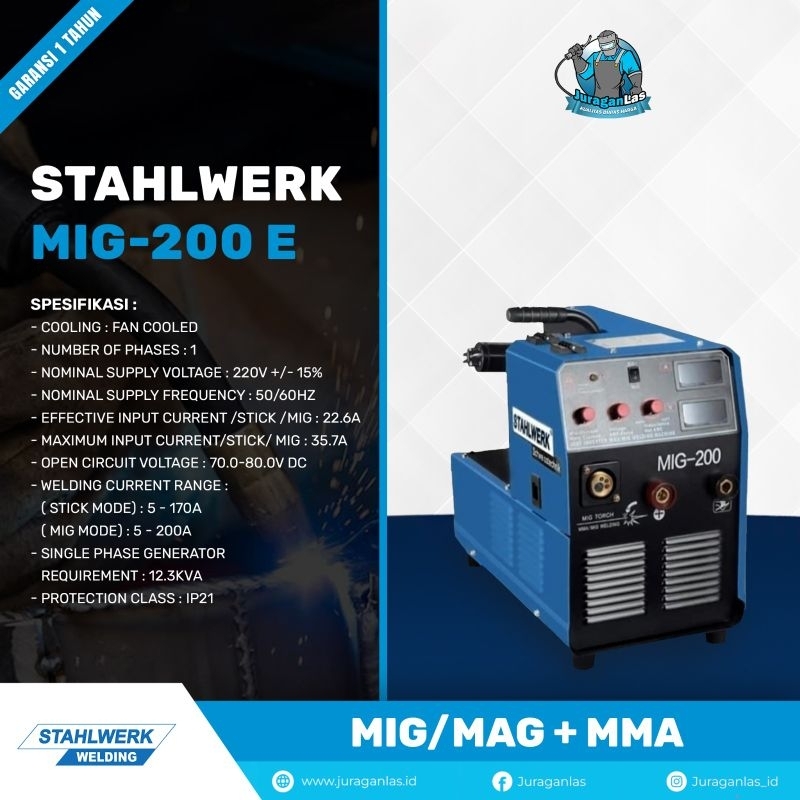 Mesin Las MIG 200E Stahlwerk DC Mesin Las Co Co2 Mig 200A