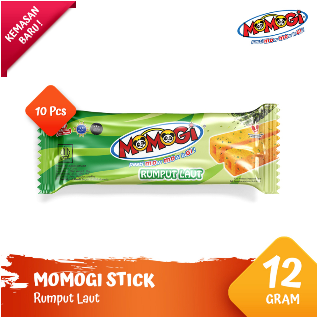 

MOMOGI Stick Snack Rasa Rumput Laut Makanan Ringan (1 box isi 10 pcs @12 gram)