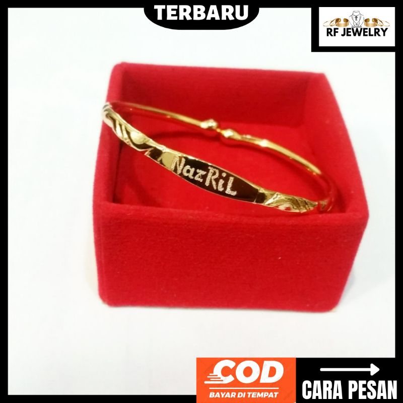 Gelang Bayi lapis emas Gelang Nama Bisa Custom Nama anti karat