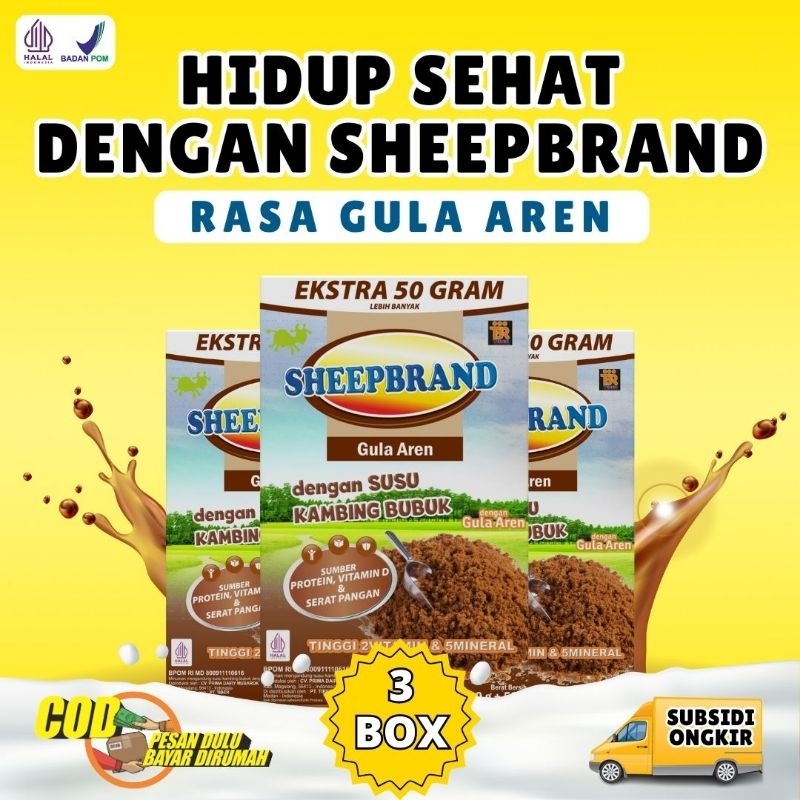 

3 BOX SHEEPBRAND PLUS AREN SUSU KAMBING ETAWA BUBUK ORIGINAL PLUS MADU MURAH ATASI NYERI LUTUT TULANG SENDI ASAM URAT BATUK MENAHUN ASMA PARU-PARU