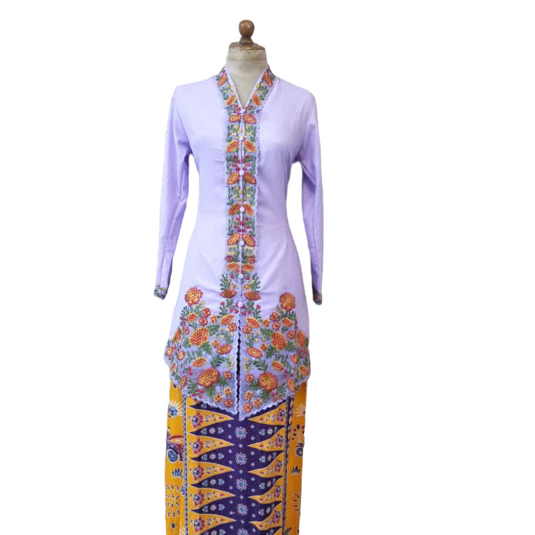 Stelan kebaya encim tunik bordiran warna motif bunga