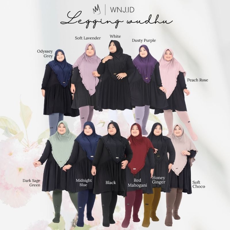 LEGGING WUDHU WNJ Polos Jumbo Wanoja Leging Hijab Dalaman Gamis