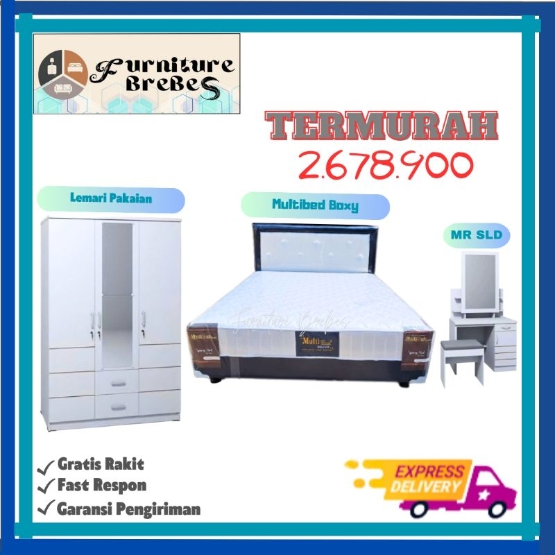 Paket Lamaran Seserahan Furniture / Paket Set Kamar Tidur / Divan Springbed Lemari Meja Rias Cirebon